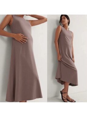 Hatch Sleeveless Taupe Midi Dress